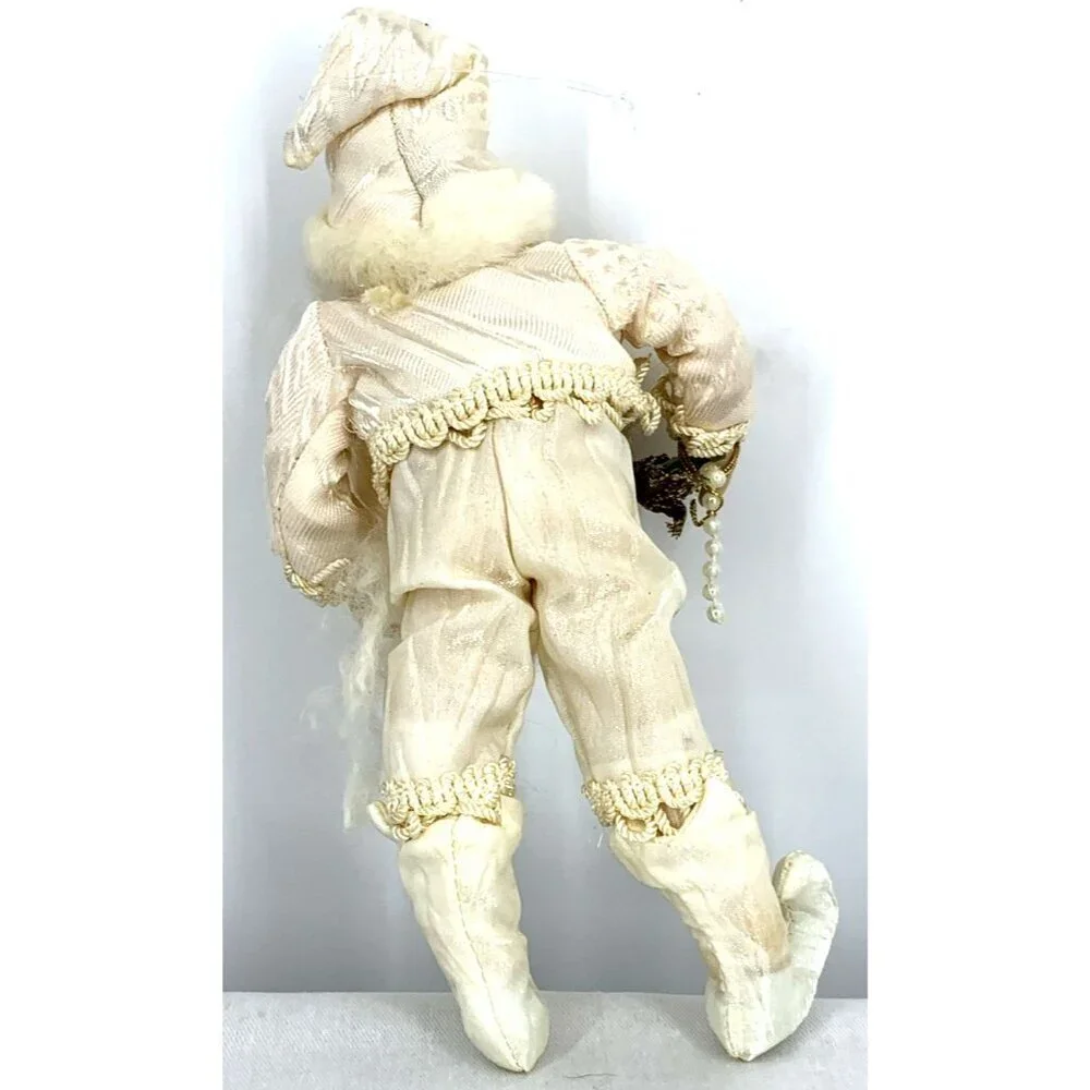 Old World Santa Father Christmas Santa Claus White & Gold Decor 8.5